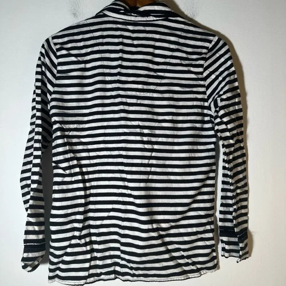 kate spade Black and White Striped Button Up Shirt